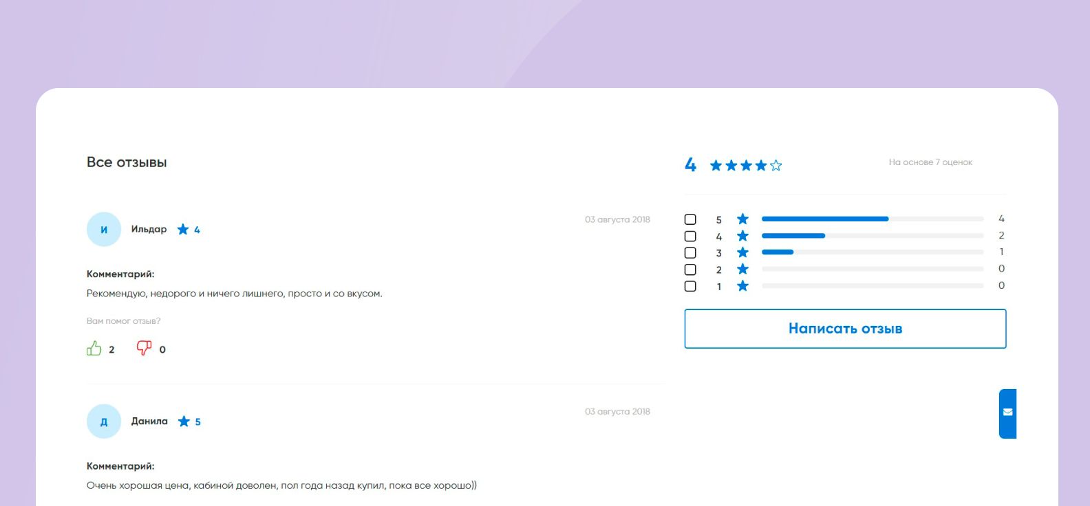 Виджет отзывов на сайте "Стройландия" | Aplaut
